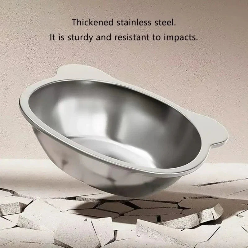 Elevated Cat Bowl - 15-Degree Tilted Stainless Steel Feeding Dish with Raised Stand