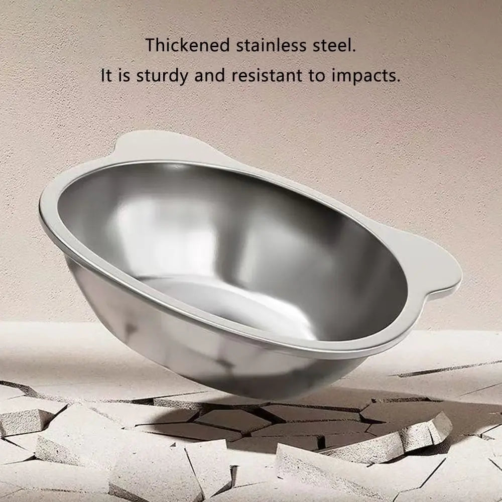 Elevated Cat Bowl - 15-Degree Tilted Stainless Steel Feeding Dish with Raised Stand